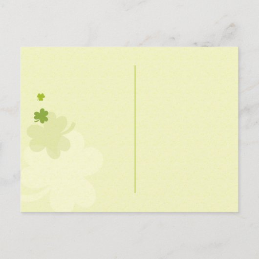 踊りシャムロック結婚式の日付を保存 案内ポストカード (裏面)