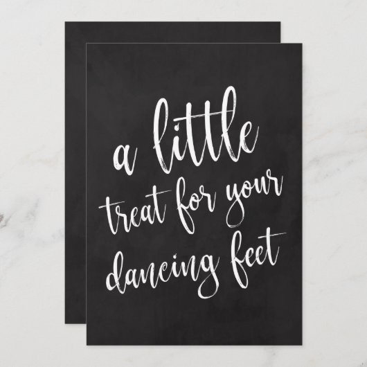 踊りシューズ手頃チョーク結婚ボード徴候 招待状 (正面/裏面)