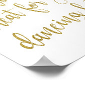 踊りシューズ金ゴールドグリッター8x10結婚のサイン ポスター (角)