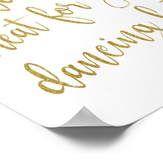 踊りシューズ金ゴールドグリッター8x10結婚のサイン ポスター (角)