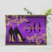 踊りシューズ-素晴らしい50番目の誕生日招待状 招待状 (スタンド正面)