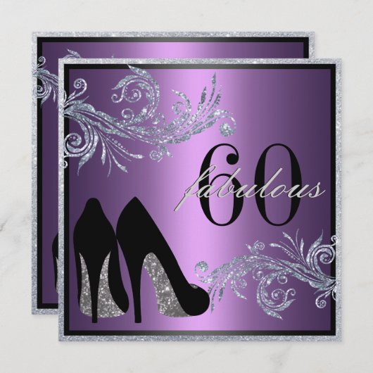 踊りシューズ-素晴らしい50番目の誕生日招待状 招待状 (正面/裏面)