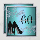 踊りシューズ-素晴らしい50番目の誕生日招待状 招待状 (正面/裏面)