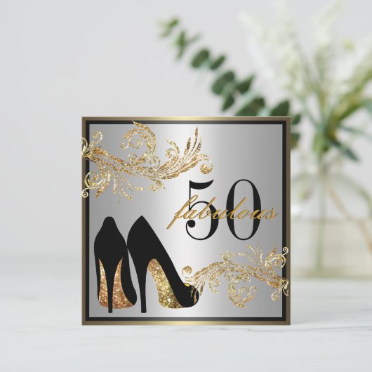 踊りシューズ – 素晴らしい50th誕生日招待状 招待状 (スタンド正面)