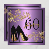 踊りシューズ-素晴らしい60番目の誕生日招待状 招待状 (正面/裏面)