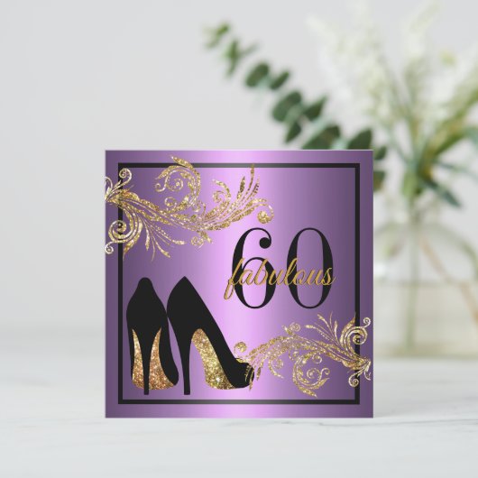 踊りシューズ-素晴らしい60番目の誕生日招待状 招待状