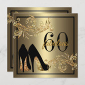 踊りシューズ-素晴らしい60番目の誕生日招待状 招待状 (正面/裏面)
