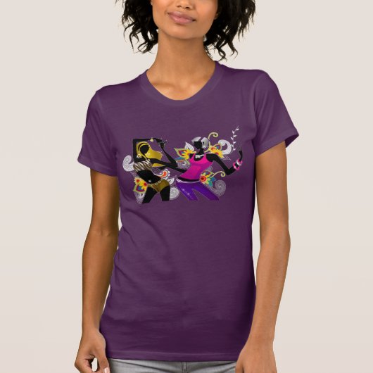 踊りシルエットガールズTシャツ Tシャツ (正面)