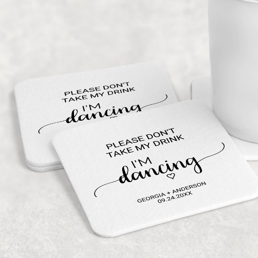 踊りシンプルは私の飲み物を取らない ラウンドペーパーコースター