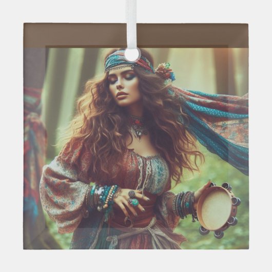 踊りジプシ ガラスオーナメント (正面)