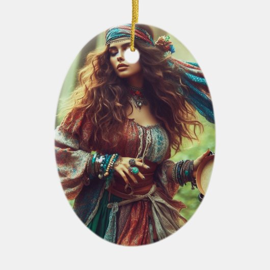 踊りジプシ セラミックオーナメント (正面)