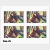 踊りジプシ 長方形シール (シート)