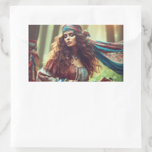 踊りジプシ 長方形シール (バッグ)