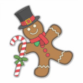 踊りジンジャーブレッドマン シール (正面)