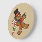 踊りジンジャーブレッドマン ラージ壁時計 (傾斜)