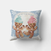 踊りジンジャーブレッドCookieクリスマスジョイ クッション (裏面)