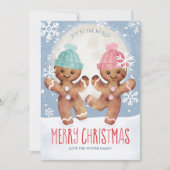 踊りジンジャーブレッドCookieクリスマスジョイ シーズンカード (正面)