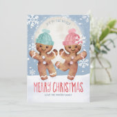 踊りジンジャーブレッドCookieクリスマスジョイ シーズンカード (スタンド正面)