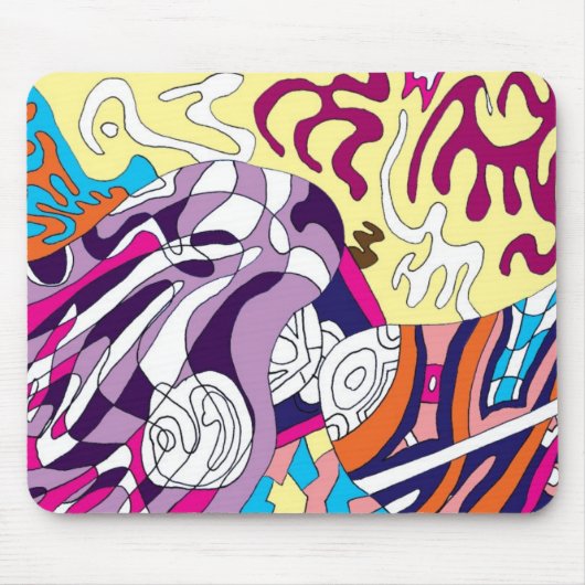 「踊りスカイリーチングヒル」抽象芸術アート マウスパッド (正面)