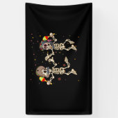 踊りスカルデッドデイウーマンディアデロスムエルトス 横断幕 (縦)