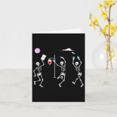 踊りスケルトンおもしろいナーススケルトンハロウィーンヘ カード (黄色い花)