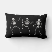 踊りスケルトンおもしろいハロウィン不気味シーズン ランバークッション (裏面)