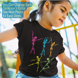 踊りスケルトンおもしろいバレリ不気味ナハロウィーン Tシャツ