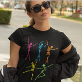 踊りスケルトンおもしろいバレリ不気味ナハロウィーン Tシャツ