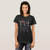 踊りスケルトンおもしろい独立記念日アメリカ4 Tシャツ (正面フル)