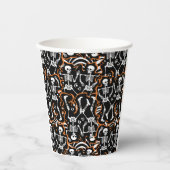 踊りスケルトンのハロウィーンまたは死んだ日 紙コップ (正面)