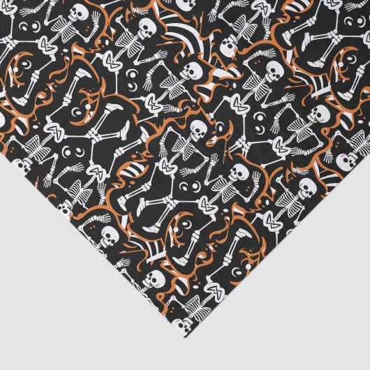 踊りスケルトンのハロウィーンまたは死んだ日 薄葉紙 (詳細)