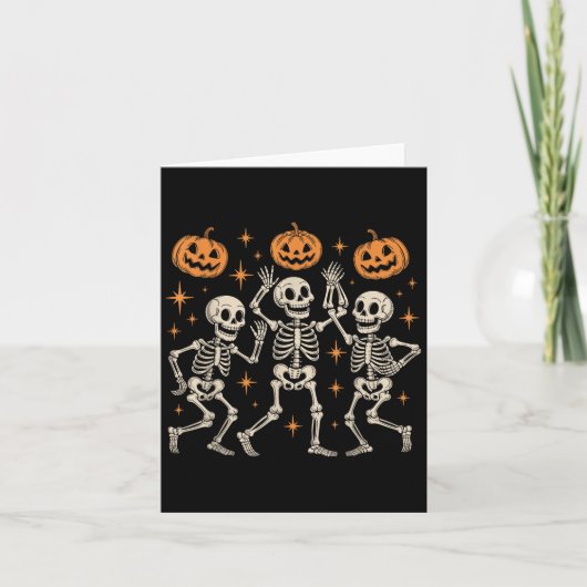 踊りスケルトンのハロウィーンダンス・オブ・デス・マカーブル カード (正面)