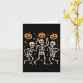 踊りスケルトンのハロウィーンダンス・オブ・デス・マカーブル カード (黄色い花)