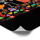 踊りスケルトンの死んだメキシコのDia De Lの日 ポスター (角)