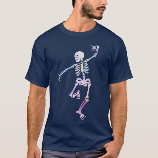 踊りスケルトンの水カラーTシャツ Tシャツ (正面)