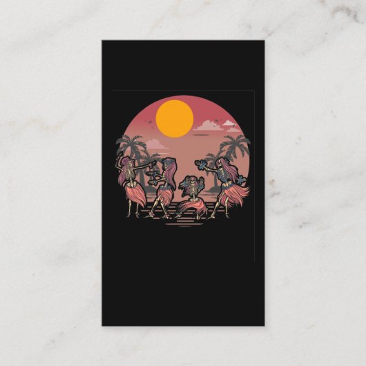 踊りスケルトンアロハウメンハワイ 名刺 (正面)