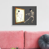 踊りスケルトンイン鏡 キャンバスプリント (インサイチュ (リビング))