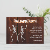踊りスケルトンオンウッドハロウィーン招待状 招待状 (スタンド正面)