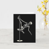 踊りスケルトンオンポールウオイラハロウィーン カード (黄色い花)