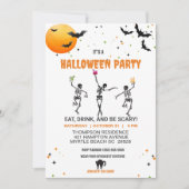 踊りスケルトンカクテルハローウィンパーティ 招待状 (正面)