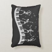 踊りスケルトンキーボードミュージック先生ブラック アクセントクッション (正面(垂直))