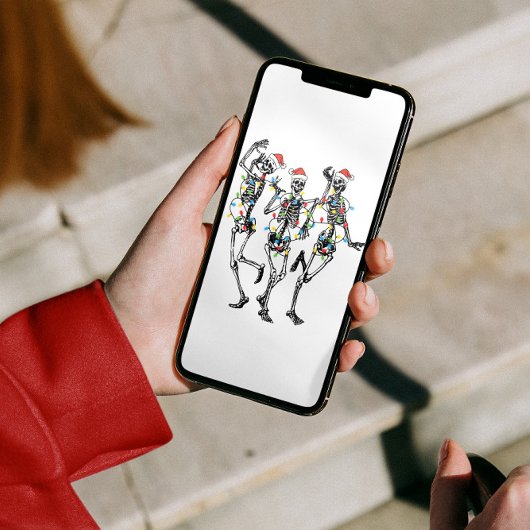 踊りスケルトンクリスマス シーズンカード