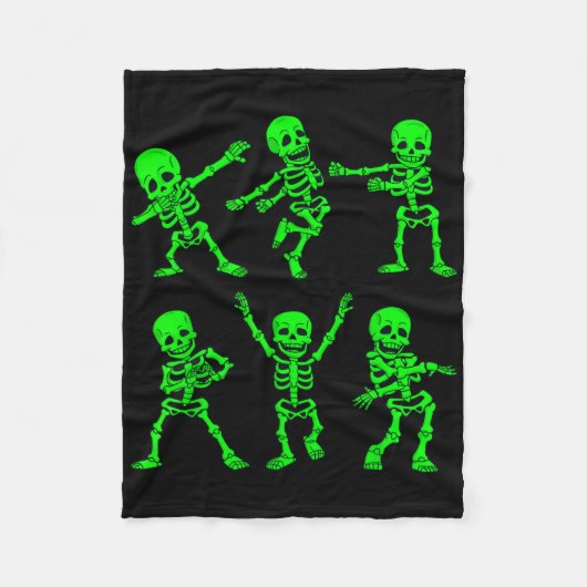 踊りスケルトンダンスチャレンジガールボーイズキッズH フリースブランケット (正面)