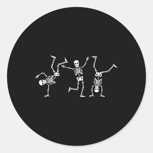 踊りスケルトンダンスチャレンジハロウィンホラーS ラウンドシール (正面)