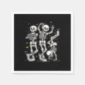 踊りスケルトンダンスチャレンジハロウィーン スタンダードカクテルナプキン (正面)