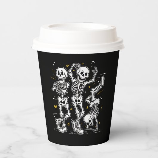 踊りスケルトンダンスチャレンジハロウィーン 紙コップ (正面)