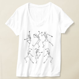 踊りスケルトンハロウィーンデザインとカボチャ Tシャツ