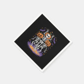 踊りスケルトンハロウィーンパンプキン スタンダードカクテルナプキン (角)