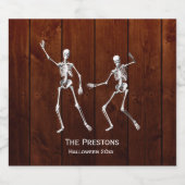 踊りスケルトンハロウィーンビールラベルウッド ビールラベル (シングルラベル)