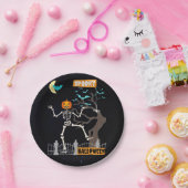 踊りスケルトンハロウィーン紙プレート ペーパープレート (パーティー)